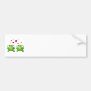 Frog Prince and Frog Princess, with hearts. Bumper Sticker