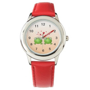 Frog Prince And Frog Princess  With Hearts. Watch by Graphics_By_Metarla at Zazzle