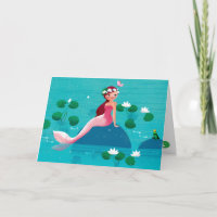 Frog Prince and Mermaid Greeting Card