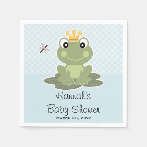 Frog Prince Baby Boy Shower Paper Napkins