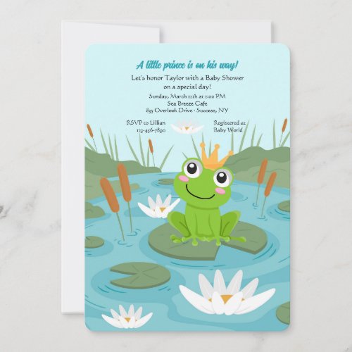 Frog Prince Baby Shower Invitation