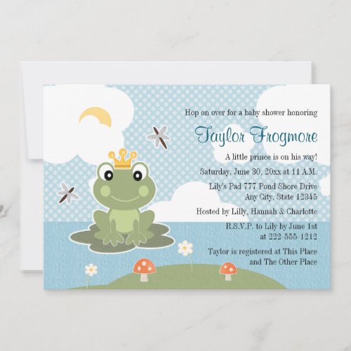 Frog Prince Baby Shower Invitations