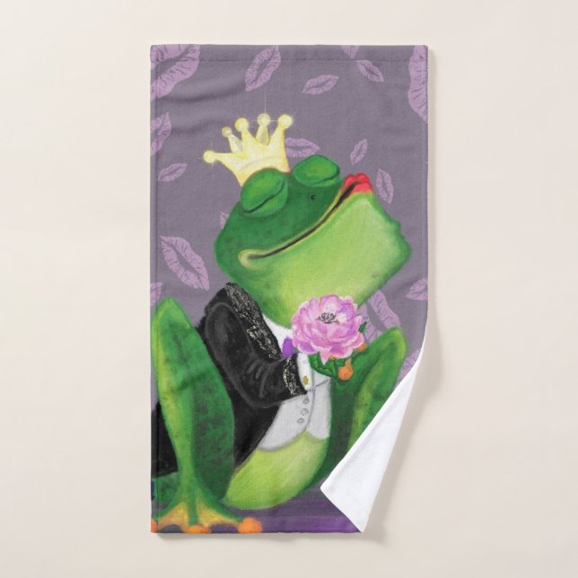 Frog Prince Bath Towesl Funny Bath Towel Set (Hand Towel)