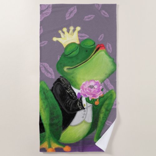 Frog Prince Beach Towel _ Paintng