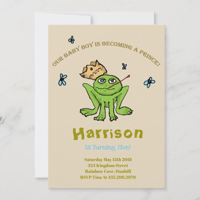 Frog Prince Birthday Invitation (Front)