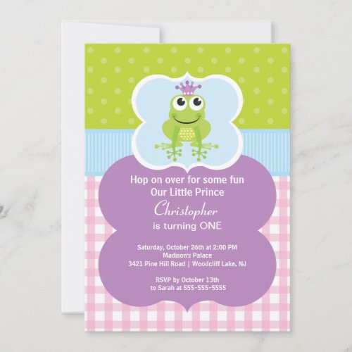 Frog Prince Birthday Party Invitation