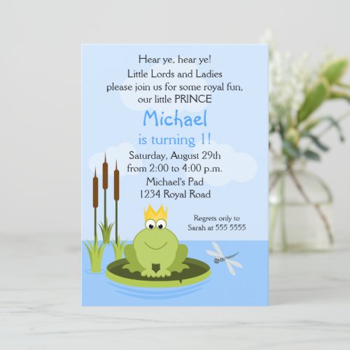Frog Prince Birthday Party Invitation