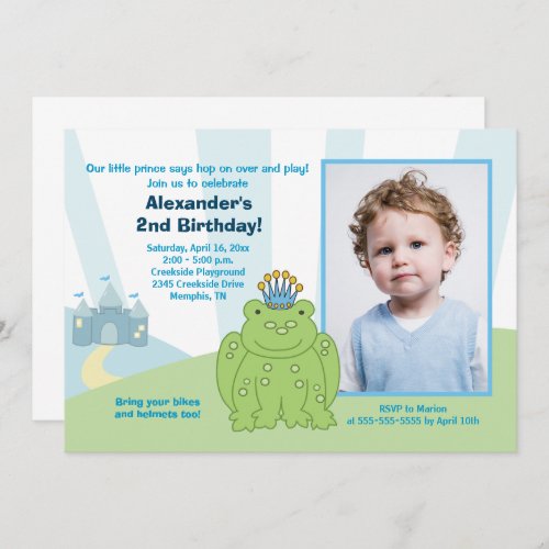 Frog Prince Boys Birthday Invitation Template