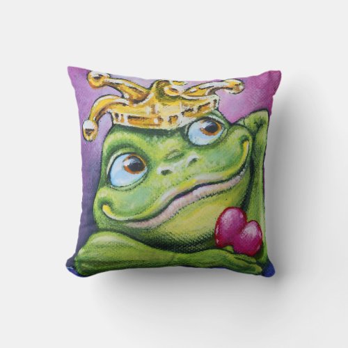 Frog Prince by TACS square throw pillow