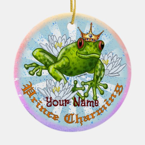 Frog Prince Charming Ceramic Ornament