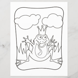 Frog Prince Coloring Book Page