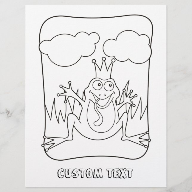 Frog Prince Coloring Book Page (Front)