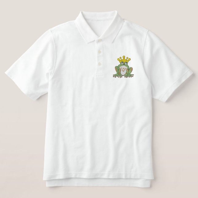 Frog Prince Embroidered Polo Shirt (Design Front)
