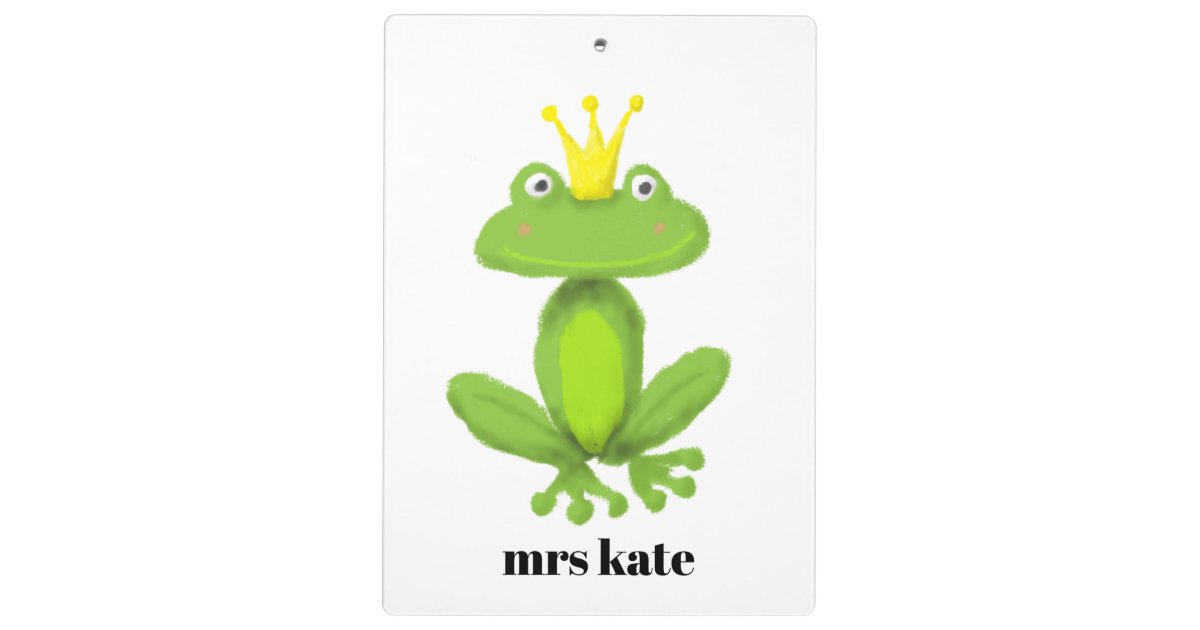 Frog Prince Fairy Tale Cartoon Cute Custom Name Clipboard | Zazzle Frog Prince Fairy Tale Cartoon Cute Custom Name Clipboard | Zazzle
