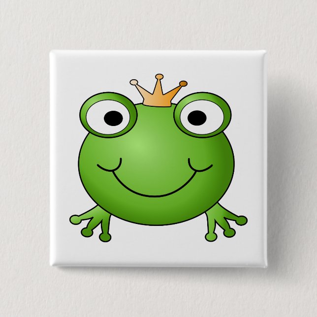 Frog Prince. Happy Frog. Button (Front)