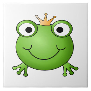Frog Prince. Happy Frog. Ceramic Tile