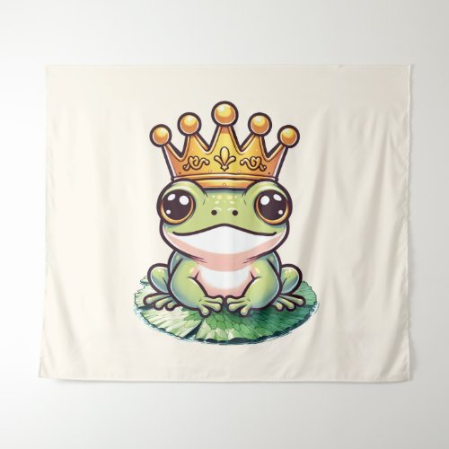 Frog Prince in Gold Crown Fairytale Nursery Room Tapestry