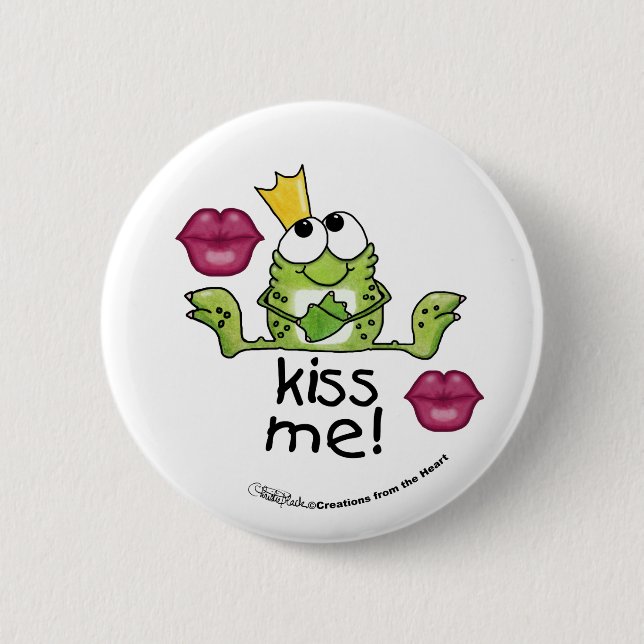 Frog Prince Kiss Me Button (Front)