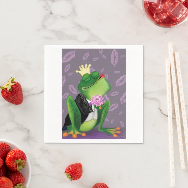 Frog Prince - Kiss Me - Funny  Napkins (Insitu)