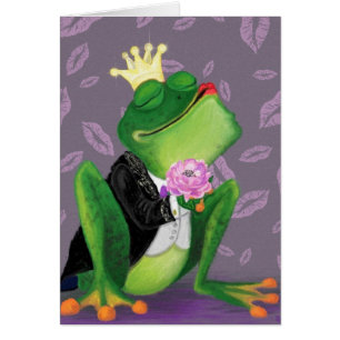 Frog Prince Kiss Wedding Sign Suplise - Your Text Cards