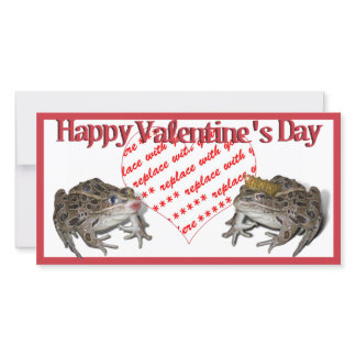Frog Prince & Kissing Frog Valentine Photo Frame Holiday Card