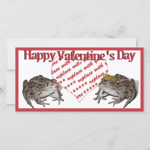 Frog Prince  Kissing Frog Valentine Photo Frame Holiday Card