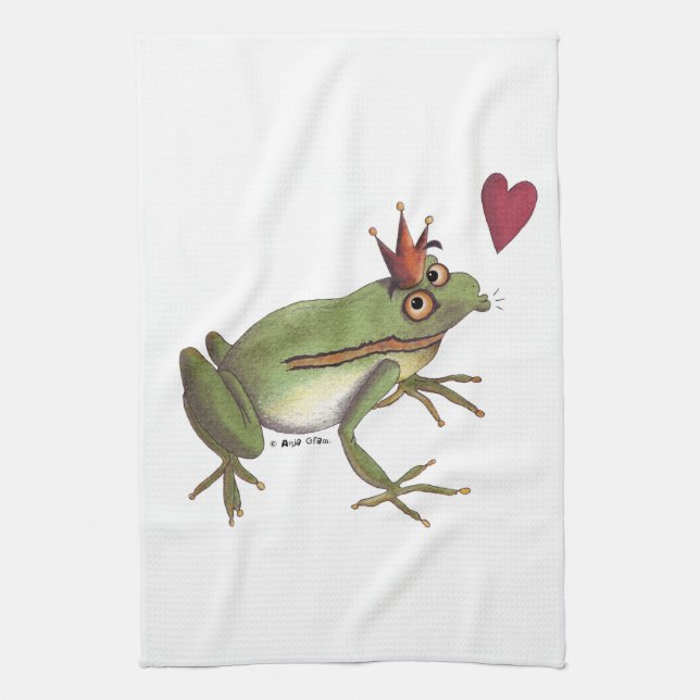 Frog Prince kitchen towel (Vertical)