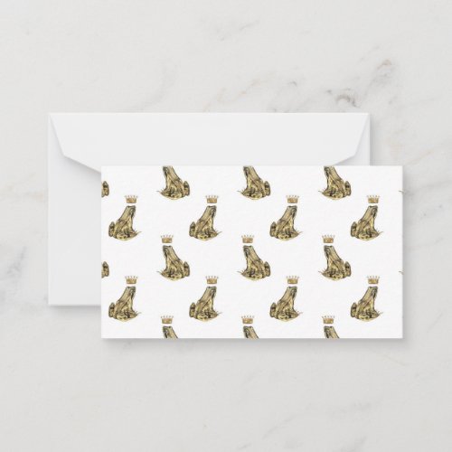 Frog Prince Magic Charm Fantasy Golden Crown Note Card