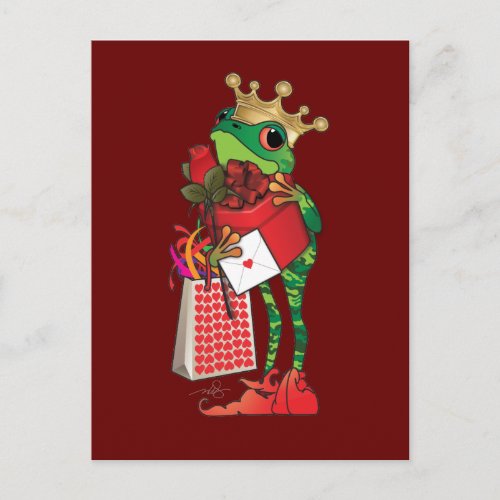 Frog Prince of Hearts Postcard