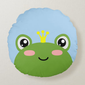 Frog Prince or Princess Round Pillow