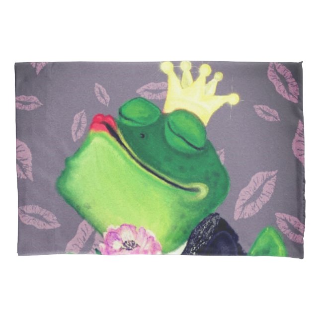 Frog Prince Pillow Case Kiss - Funny (Front)