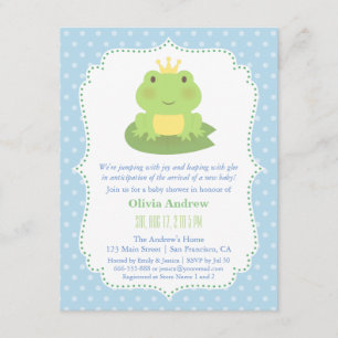 Frog Prince Polka Dots Baby Shower Invitations