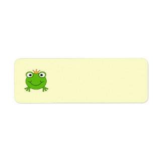 Frog Prince. Smiling Frog with a Crown. Label
