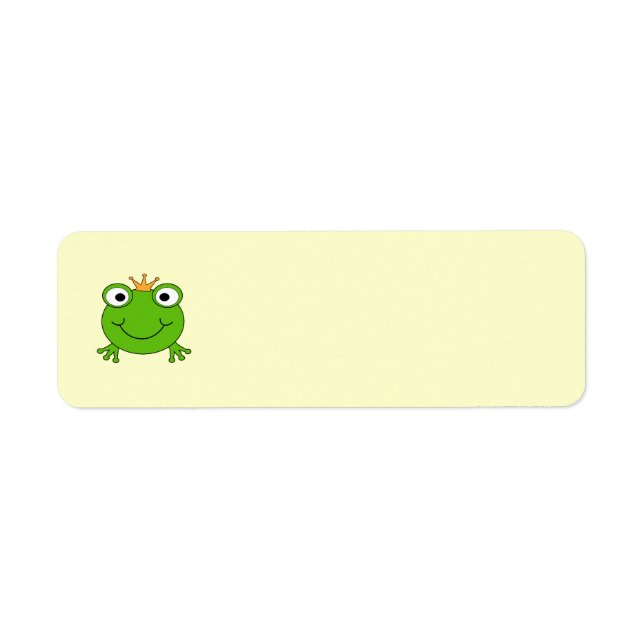 Frog Prince. Smiling Frog with a Crown. Label (Front)