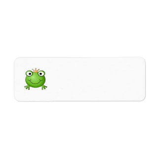 Frog Prince. Smiling Frog with a Crown. Label