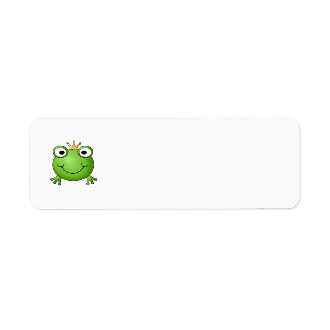 Frog Prince. Smiling Frog with a Crown. Label (Front)