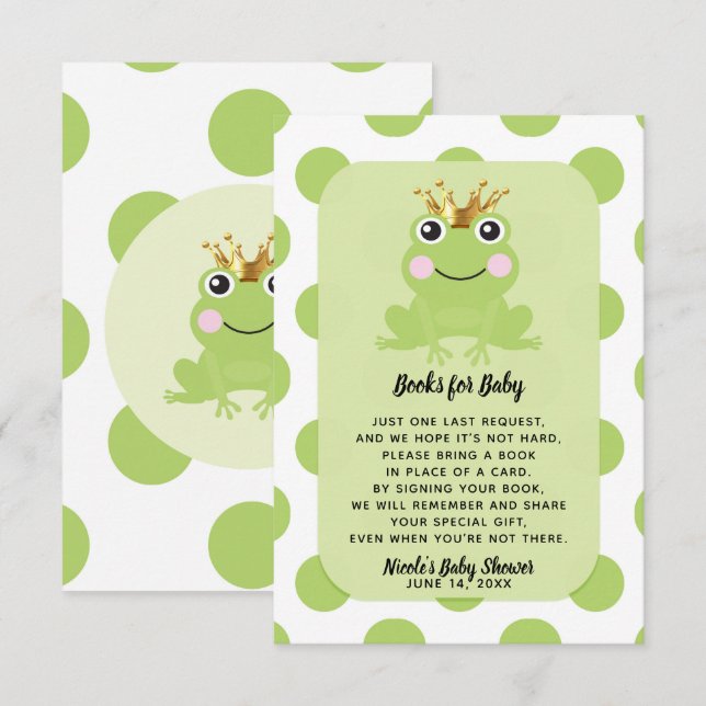 Frog Prince Storybook Book Request Baby Shower Invitation (Front/Back)