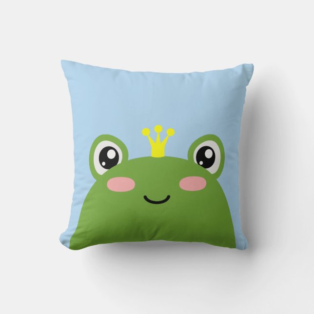 Frog Prince Throw Pillow (Front)
