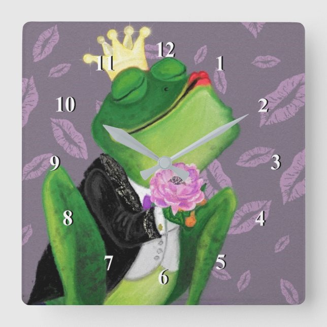Frog Prince Wall Clock Kiss (Front)