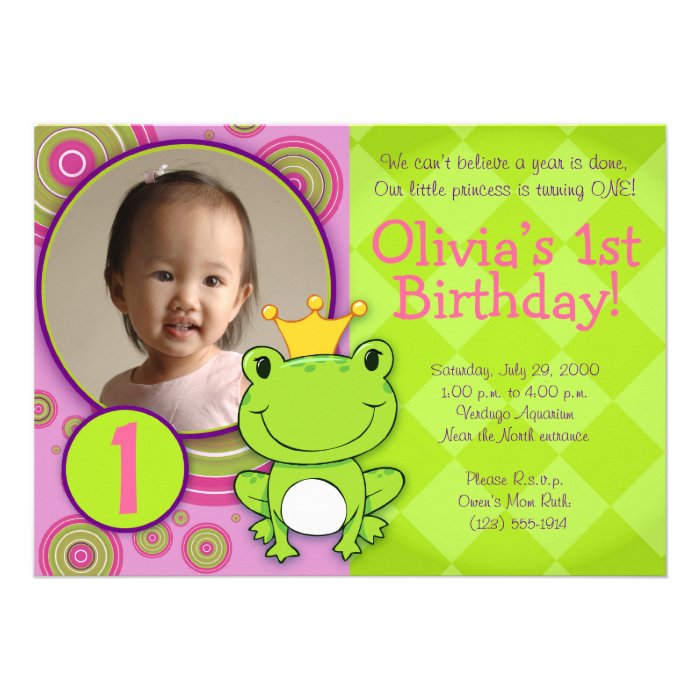 Frog Princess Birthday Custom Invites