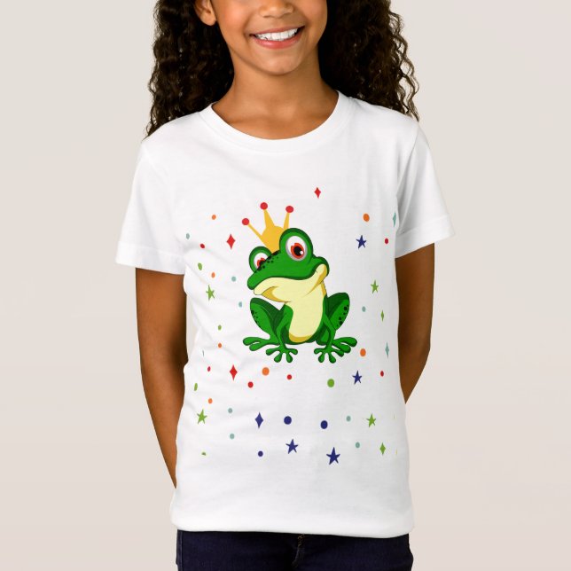 Frog Princess. Cartoon fairy tale. Cute funny T-Shirt (Front)