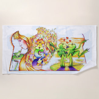 Frog Princess Fantasy Beach Towel