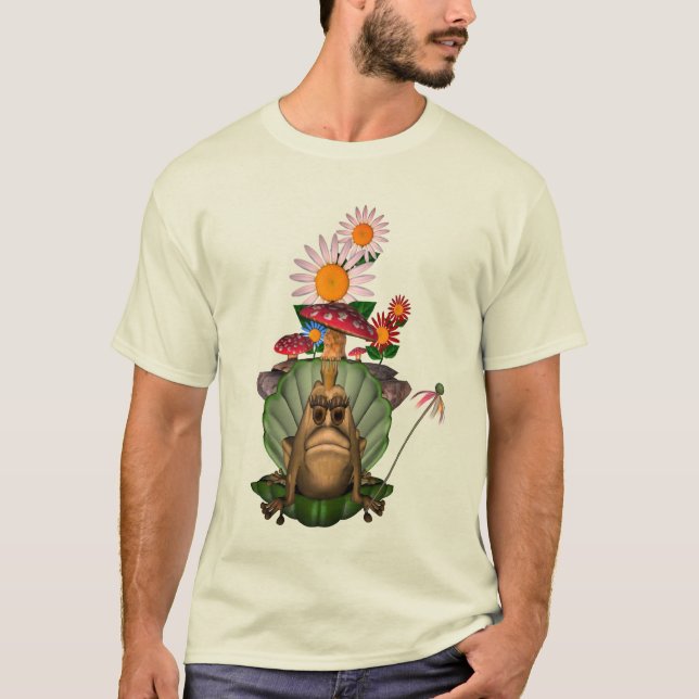 Frog Princess Mushrooms Flowers  T-Shirt (Front)