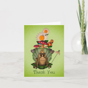 Frog Princess On Throne Cute Letterpress Thank You Card