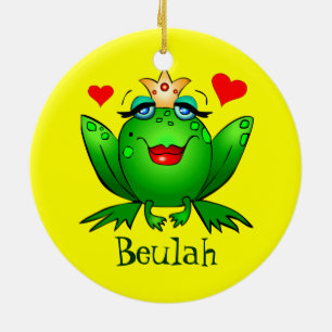 Frog Princess Prince Cartoon Frogs Name Ornament