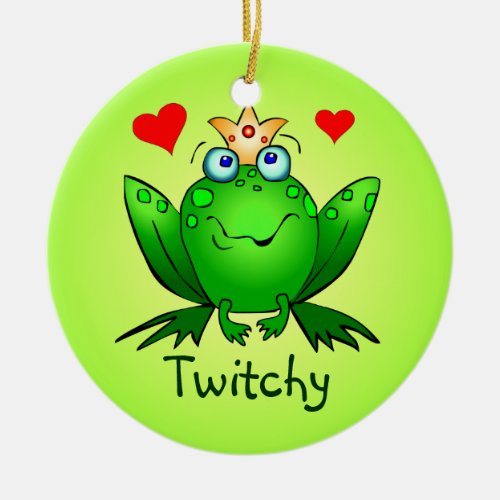 Frog Princess Prince Cartoon Frogs Name Ornament