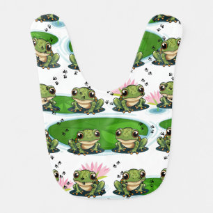 Frog Print  Baby Bib