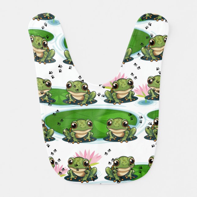 Frog Print  Baby Bib (Front)