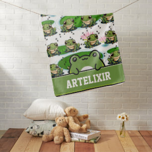 Frog Print Baby Blanket