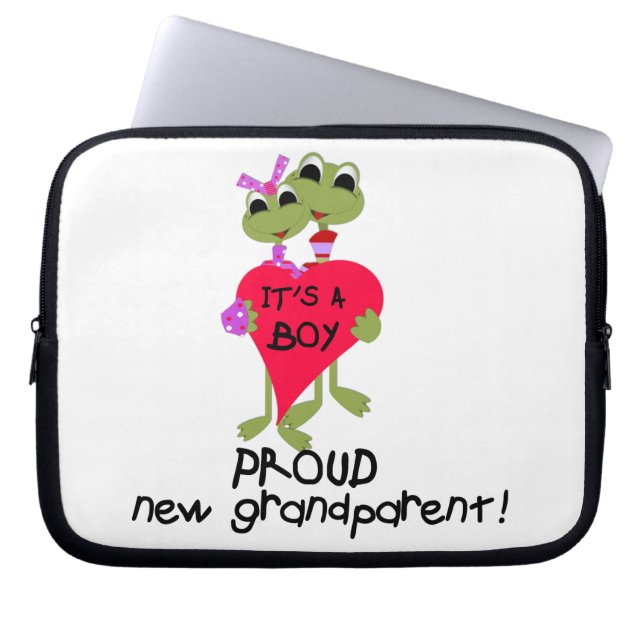 Frog Proud Grandparent of Boy Gifts Laptop Sleeve (Front)